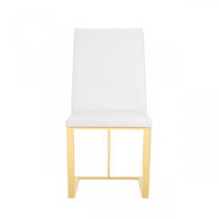 White Gold Contemporary Dining Chair