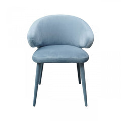 Blue Gray Fabric Wrapped Dining Chair